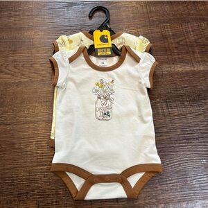 Carhartt Bee Print Kids Bodysuit 2PC Set Size 3 Months